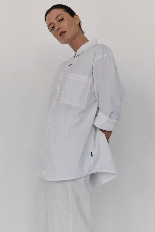 MUUV. koszula bawełniana CLASSIC biały oversize.shirt.CLASSIC