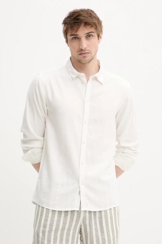 Льняная рубашка Solid ALLAN casual белый 21107646.114201
