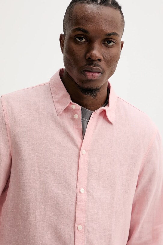 Льняная рубашка Solid ALLAN розовый 21107646.141511