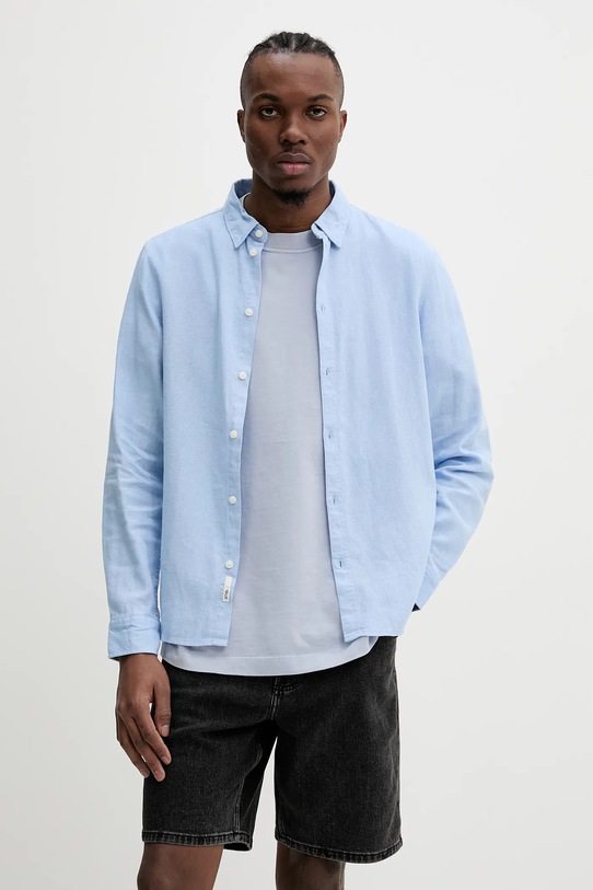 Сорочка з льону Solid ALLAN casual блакитний 21107646.154030