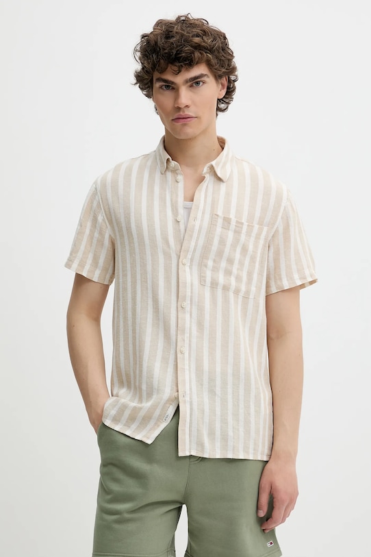 Solid koszula lniana FRIED regular beżowy 21107688.160920