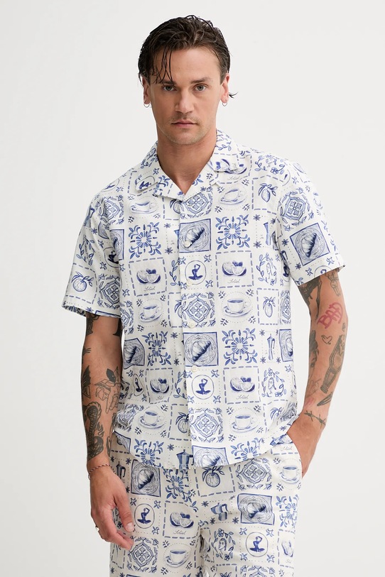 Ľanová košeľa Solid PIET regular tmavomodrá 21108647.194010