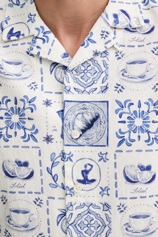 Ľanová košeľa Solid PIET 21108647.194010 tmavomodrá