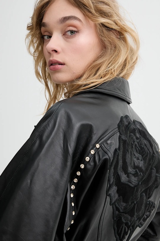 Kožená bunda Blugirl Blumarine RA5085.P0356 čierna