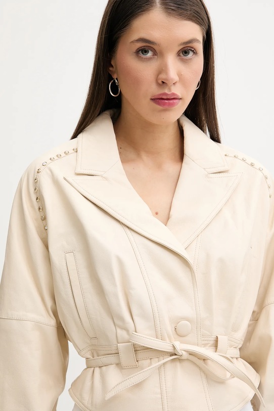 Kožna ramones jakna Blugirl Blumarine bež RA5214.P0356