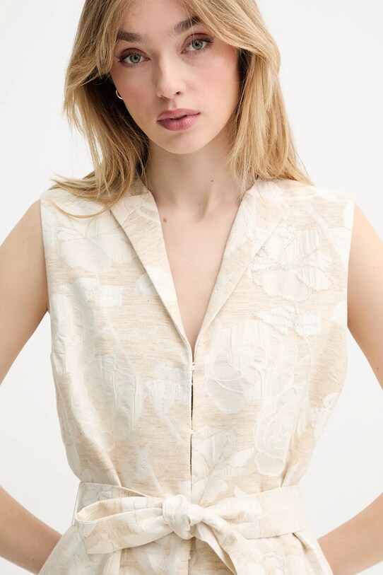 Blugirl Blumarine vestă cu amestec de in bej RA5127.T2942