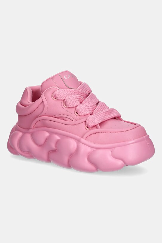 GOE sneakersy skórzane platforma różowy RR2N4042