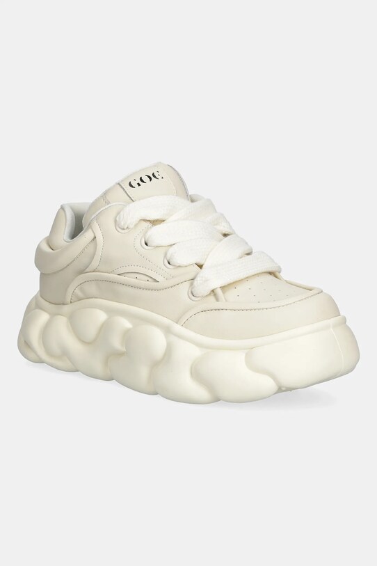 GOE sneakersy skórzane platforma beżowy RR2N4043