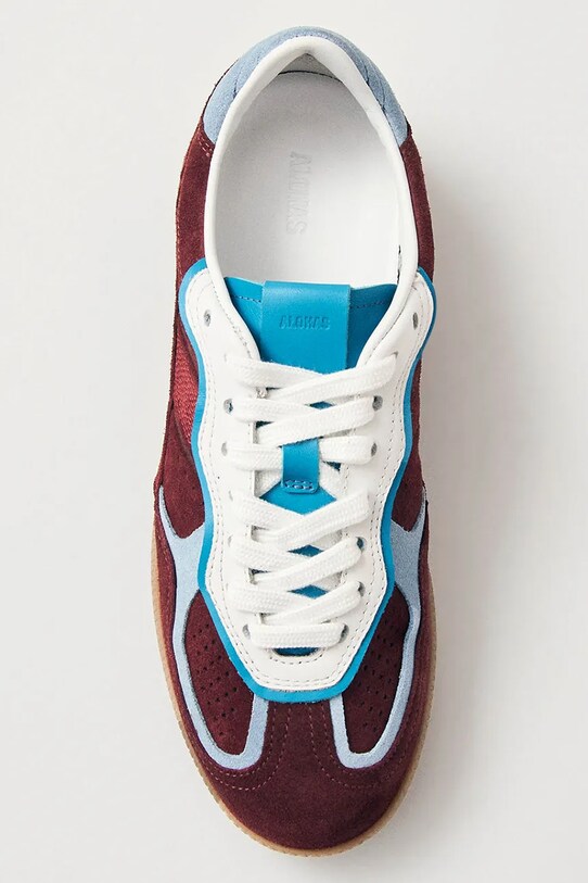 Încălțăminte Alohas sneakers din piele întoarsă Tb.490 S100471.11 burgundia