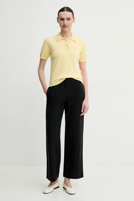 2NDDAY polo z domieszką wełny Jean 2252348408 żółty ZS25