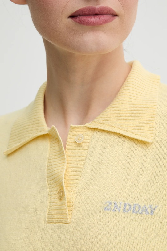 2NDDAY polo z domieszką wełny Jean 2252348408 żółty