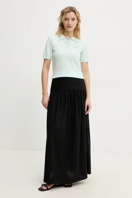 2NDDAY polo z domieszką wełny Jean 2252348408 turkusowy ZS25