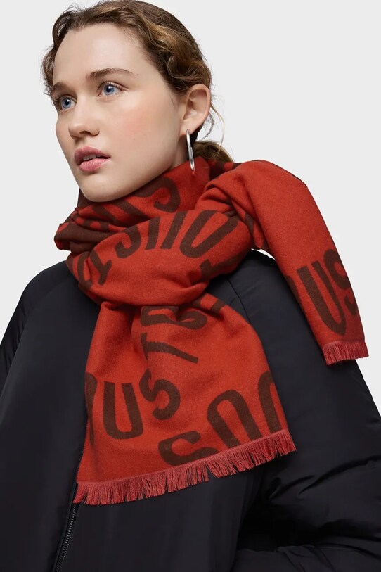 Akcesoria Tous szalik z domieszką wełny TEXTIL 2002203209 pomarańczowy