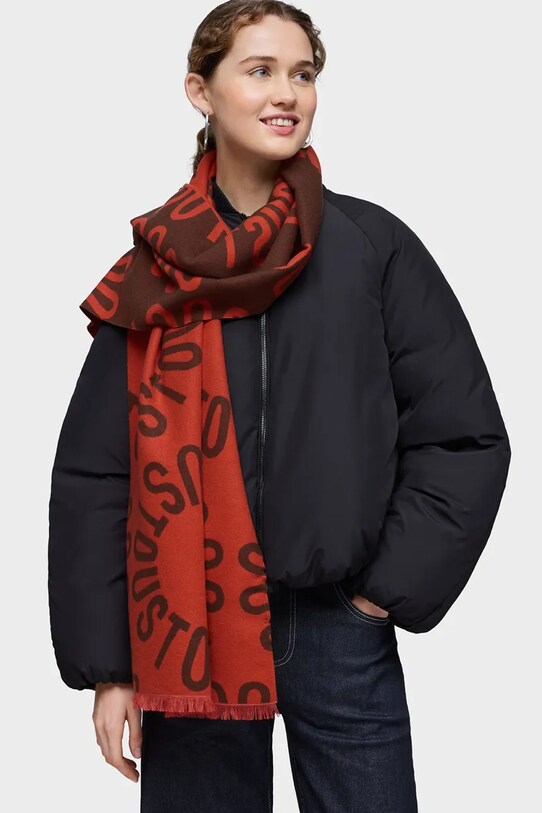 Tous szalik z domieszką wełny TEXTIL pomarańczowy 2002203209