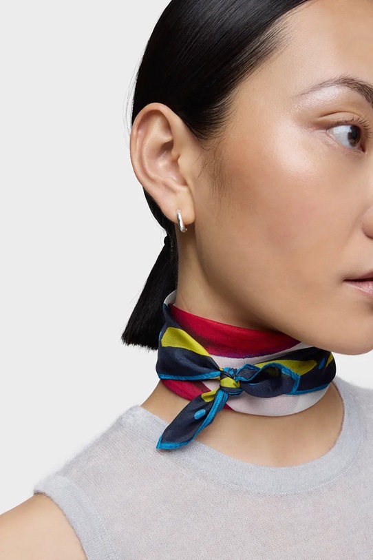 Accesorii Tous eșarfă de mătase TEXTIL 2002203433 bleumarin