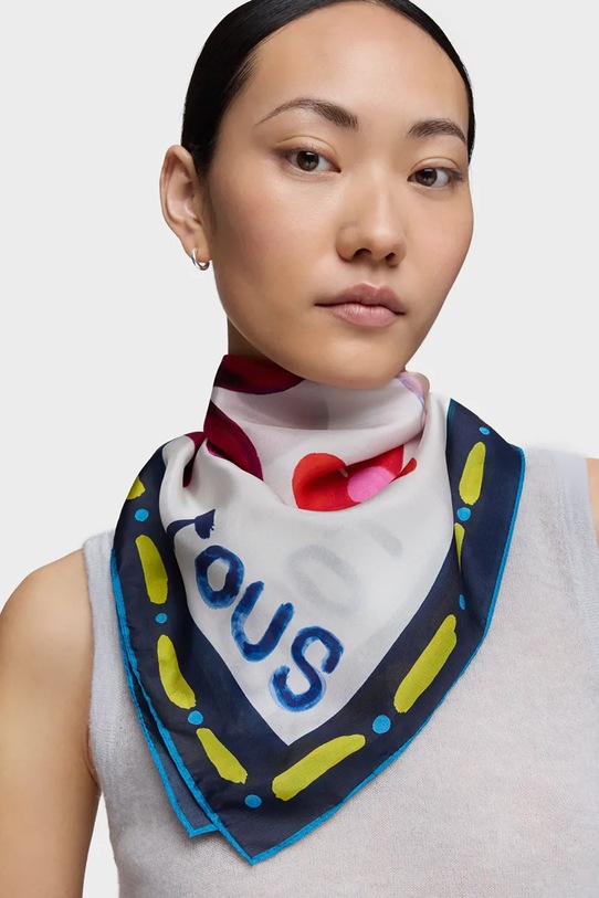 Tous eșarfă de mătase TEXTIL bleumarin 2002203433