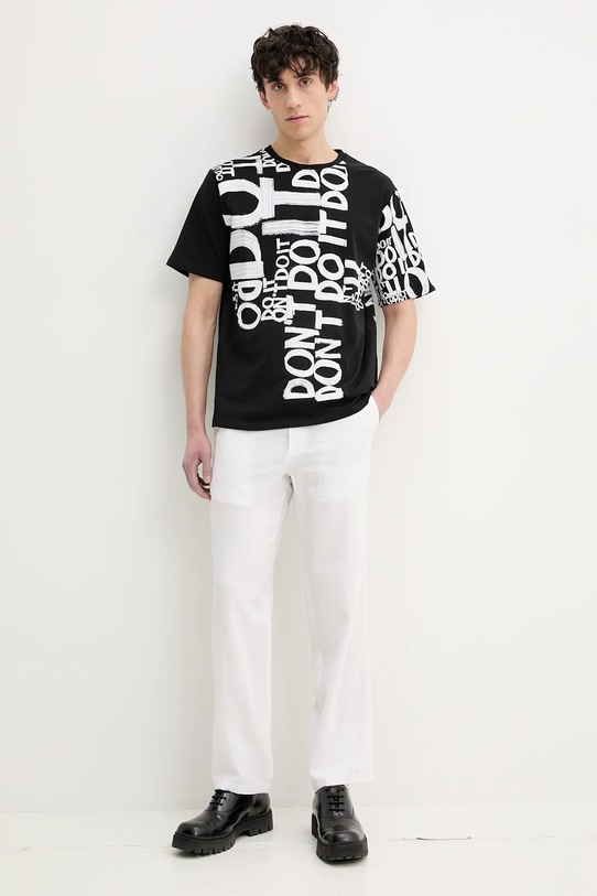 Lněné kalhoty Solid ALLAN 21108254.110601 bílá ZS25