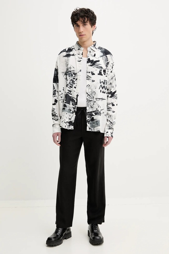 Ľanové nohavice Solid ALLAN 21108254.194008 čierna ZS25