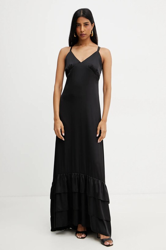 Silvian Heach rochie RASPOL maxi negru GPP25452VE