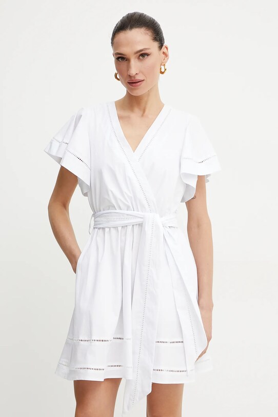 Silvian Heach rochie din bumbac ZIOGO mini alb CVP25107VE