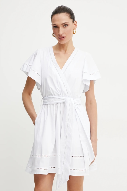 Silvian Heach rochie din bumbac ZIOGO mini alb CVP25107VE