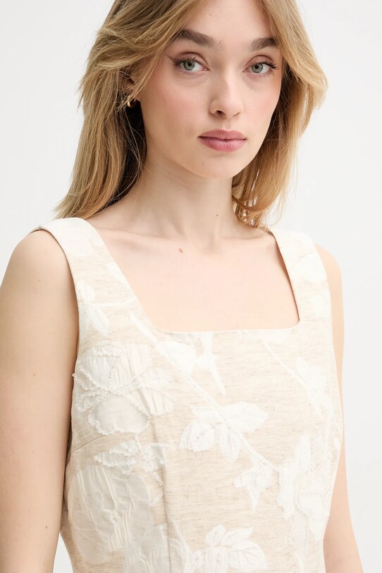 Blugirl Blumarine rochie din amestec de in bej RA5131.T2942