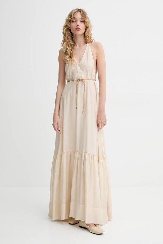 Blugirl Blumarine rochie maxi bej RA5193.T2948