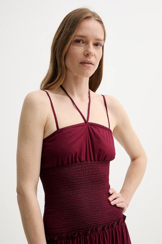 Alohas rochie din bumbac Masami R100867 burgundia