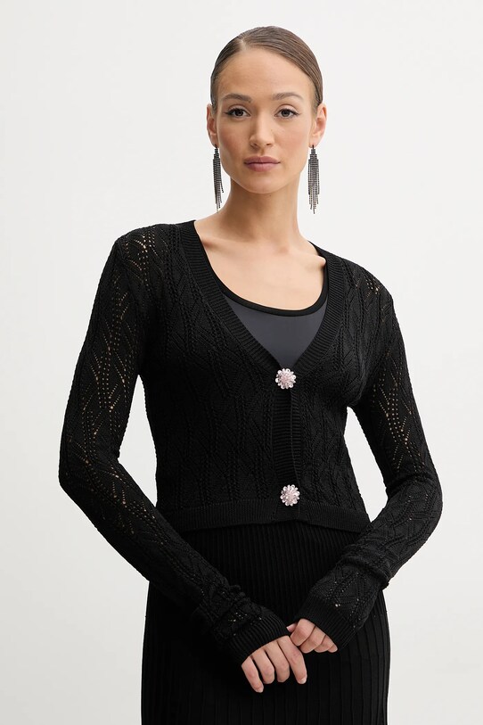 Silvian Heach pulóver ILCENI gombolós fekete GPP25303CD