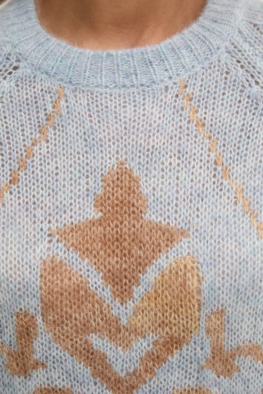 Mos Mosh sweter wełniany 169470 niebieski