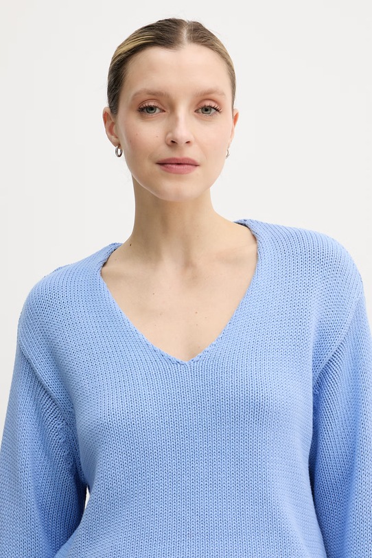 Mos Mosh sweter damski bawełniany niebieski 168060