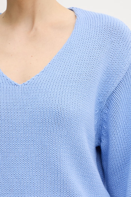 Mos Mosh sweter damski bawełniany 168060 niebieski