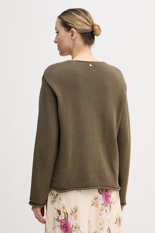Odzież Mos Mosh sweter damski bawełniany 168060 zielony