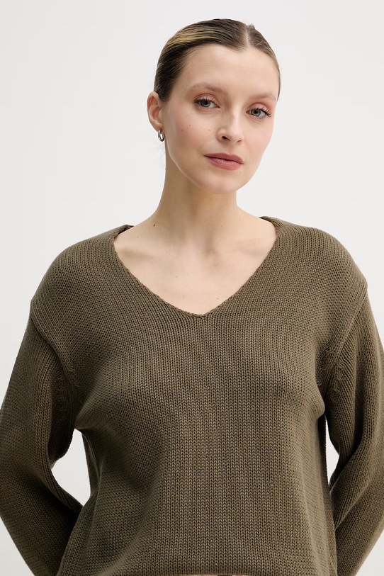 Mos Mosh sweter damski bawełniany zielony 168060