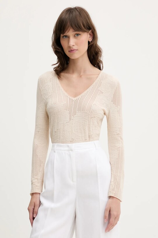Blugirl Blumarine maglione scollo a V beige RA5011.MS99E