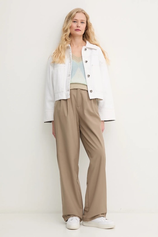 Mos Mosh sweter z domieszką wełny 150750 zielony ZS25