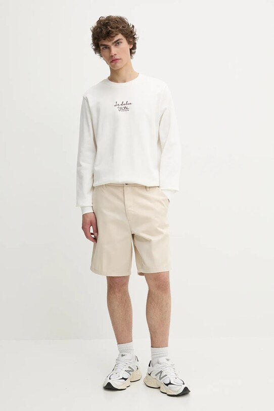 Solid bluza bawełniana PARLY 21108642.114201 biały ZS25