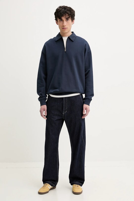 Solid felpa in cotone OWNEY 21108517.194010 blu navy ZS25