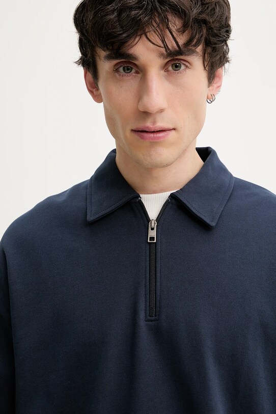 Solid felpa in cotone OWNEY blu navy 21108517.194010