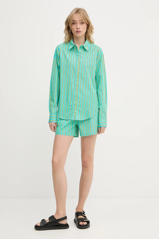 Silvian Heach pantaloni scurți din bumbac TAIR GPP25445SH turcoaz ZS25