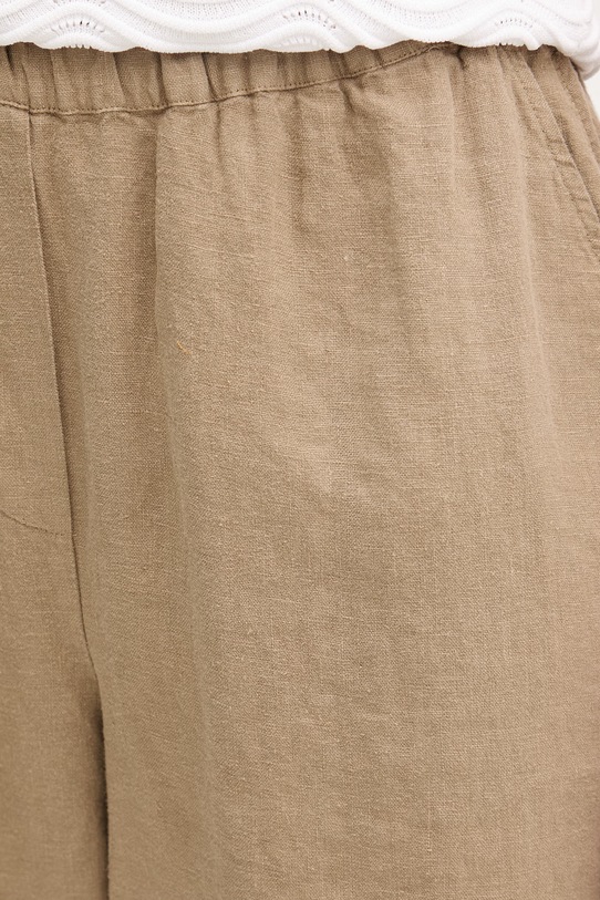 Mos Mosh szorty damskie lniane beżowy 168480