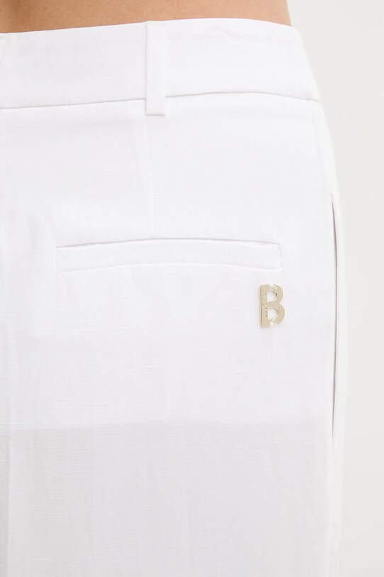 Παντελόνι με λινό μείγμα Blugirl Blumarine λευκό RA5161.T8823