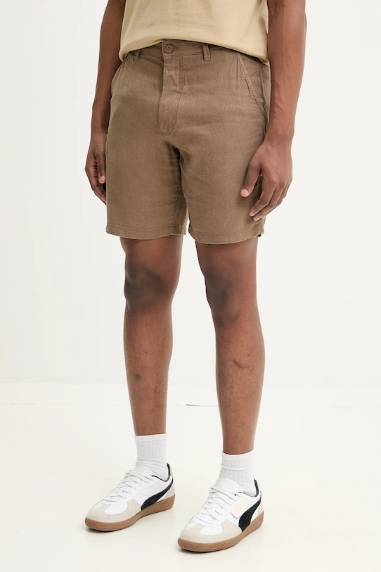 Solid szorty AURELIUS tkanina brązowy 21106783.181015