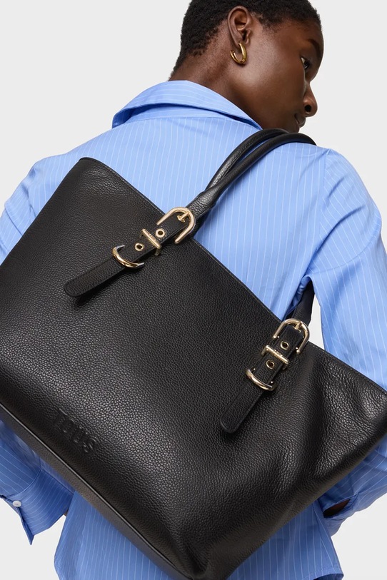 Tous poseta de piele BUCKLES negru 2002189451