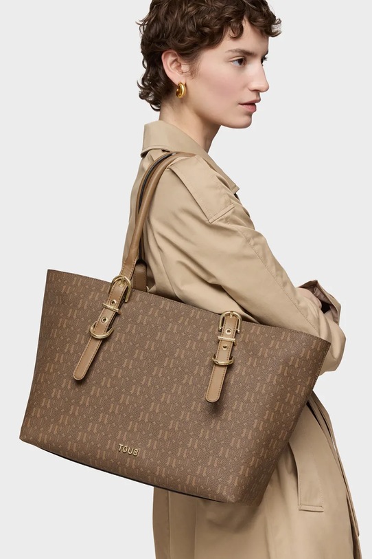 Tous geantă BUCKLES SILHOUETTE bej 2002201943