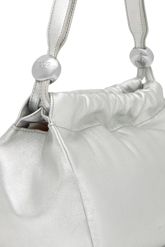Kožená kabelka Tous GLOSS strieborná 2002190056