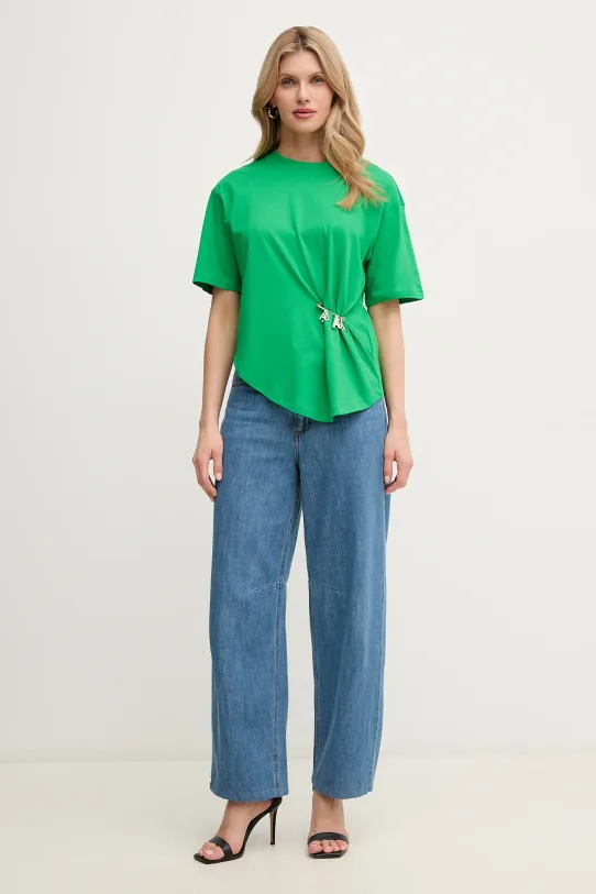 Silvian Heach t-shirt bawełniany SILKE GPP25097TS zielony ZS25