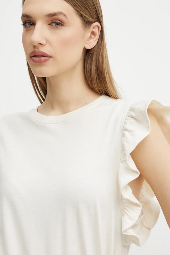 Silvian Heach t-shirt bawełniany BEYE beżowy GPP25186TS