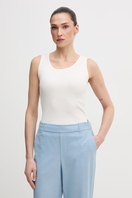 Mos Mosh top z domieszką jedwabiu pozostałe beżowy 168310