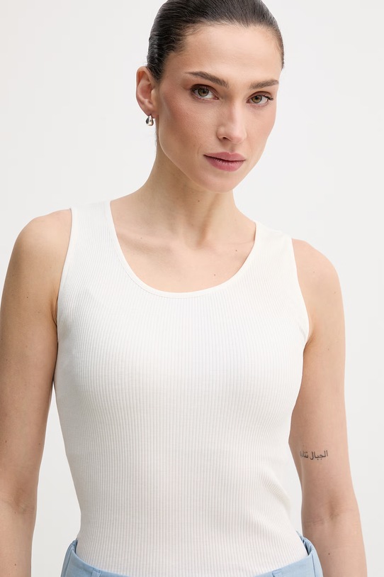 Mos Mosh top z domieszką jedwabiu beżowy 168310